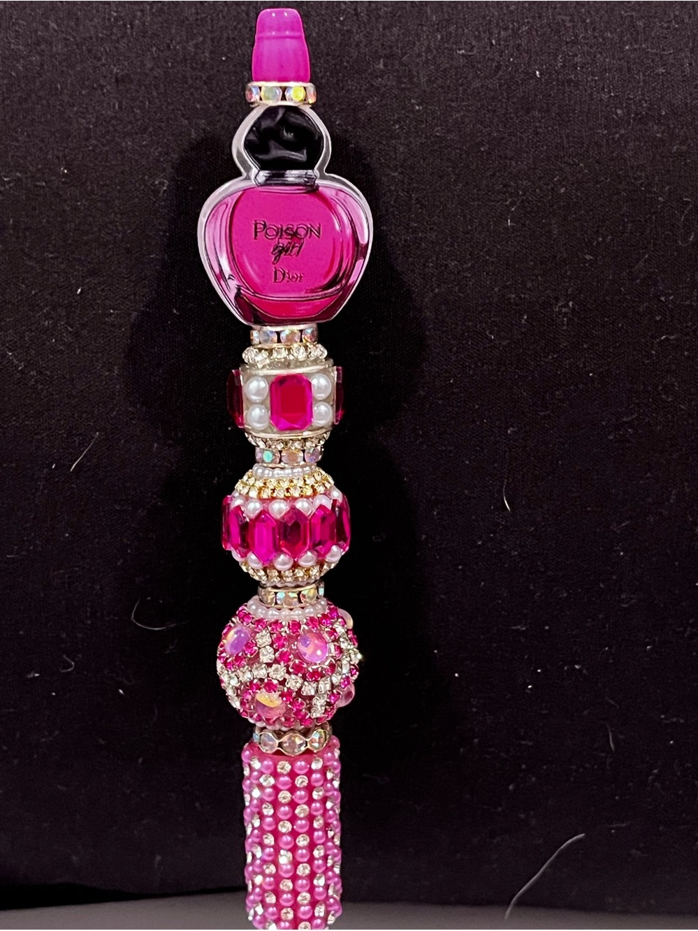 Fashion designer acrylic purfume bottle fancy focal beaded pen